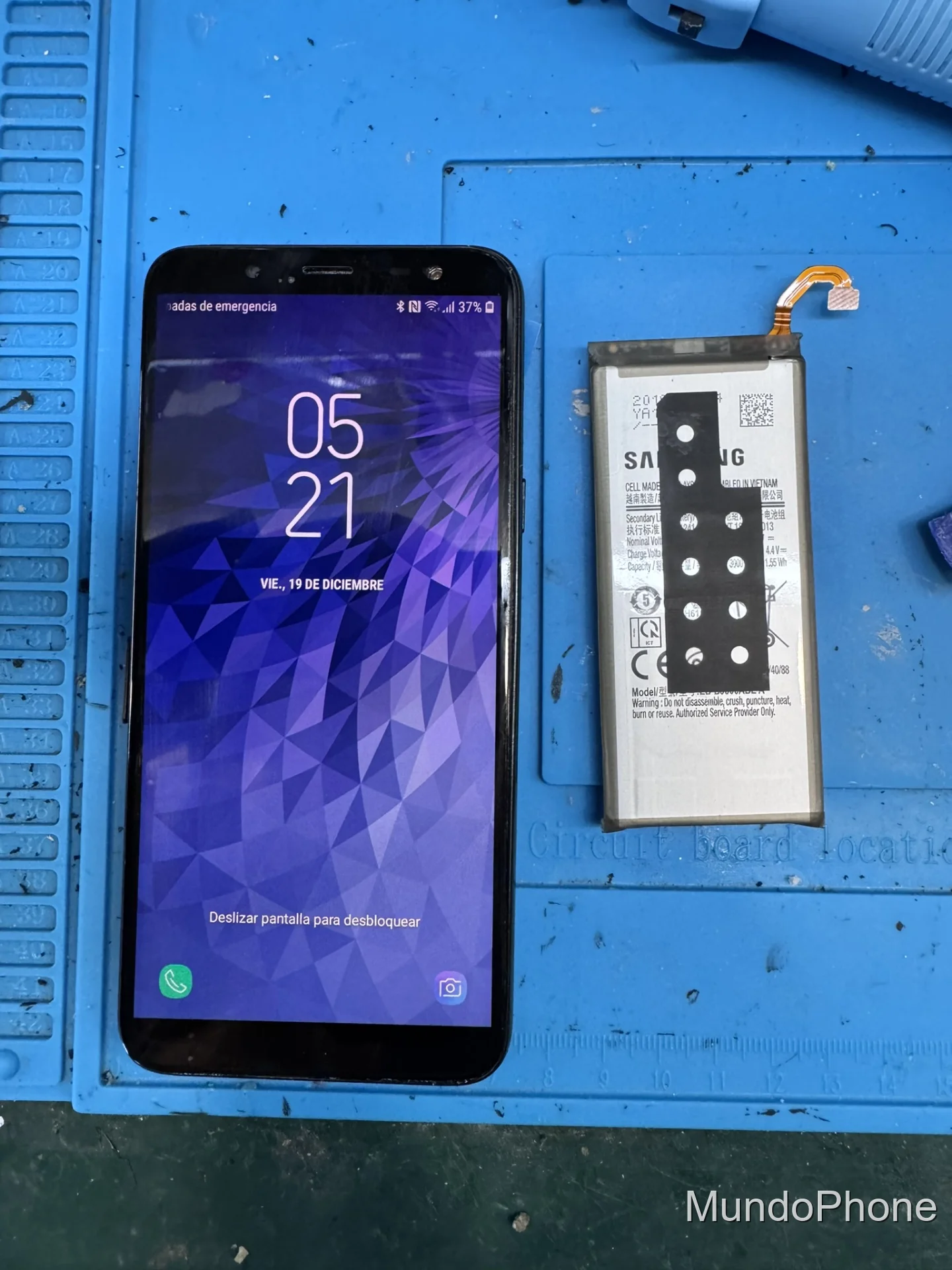 Despu&eacute;s - Cambio de Batería Samsung Galaxy J6 (J600) – Solución a Apagados y Caídas de Carga